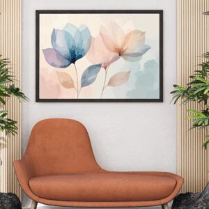 Soft Bloom Wall Art – Printable Floral Poster – Pastel Botanical Artwork – Digital Download – A4, 2:3, 4:5 Sizes – Calm Minimalist Home Decor